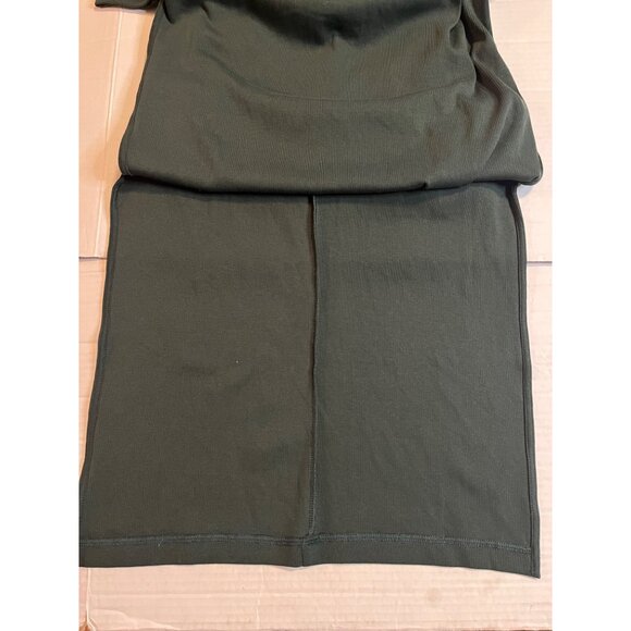 New Old Navy M Maternity Long-Sleeve Henley Midi/ maxi Dress Rib-Knit Dark Green - Picture 8 of 13